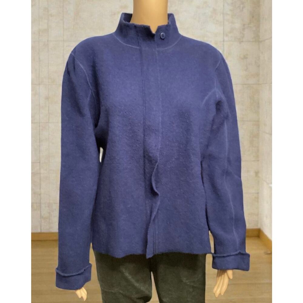 Dean and white full zip 100% wool size M navy